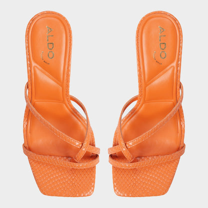 Calypsa Medium Orange Women's Heeled mules - Strappy heeled sandal | Aldo