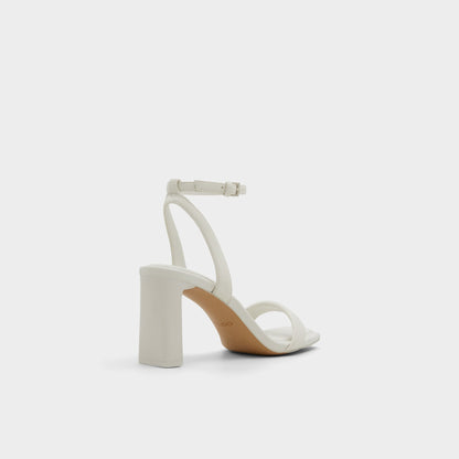 Aurorai White/Bone Women's Strappy sandals - Strappy heeled sandal, Block heel | Aldo