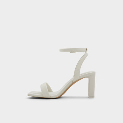 Aurorai White/Bone Women's Strappy sandals - Strappy heeled sandal, Block heel | Aldo