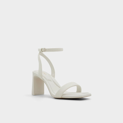 Aurorai White/Bone Women's Strappy sandals - Strappy heeled sandal, Block heel | Aldo