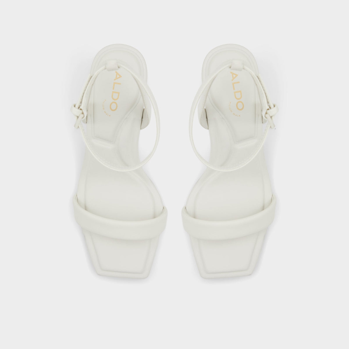 Aurorai White/Bone Women's Strappy sandals - Strappy heeled sandal, Block heel | Aldo