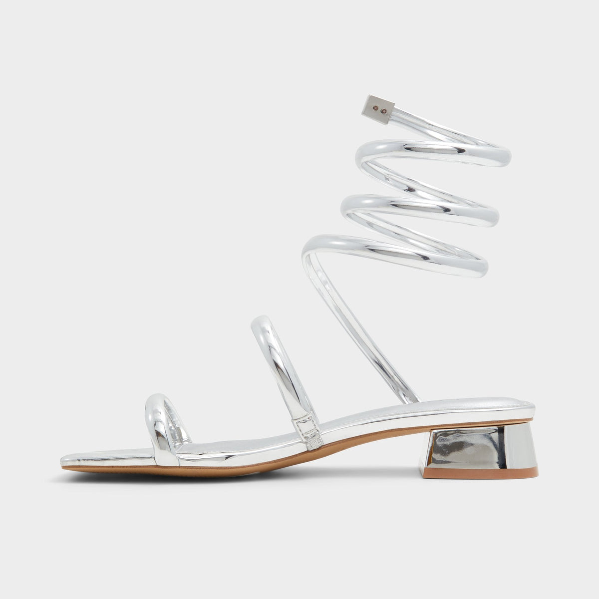 Spinna in Silver - Strappy sandal, Block heel | Aldo