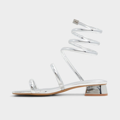 Spinna in Silver - Strappy sandal, Block heel | Aldo