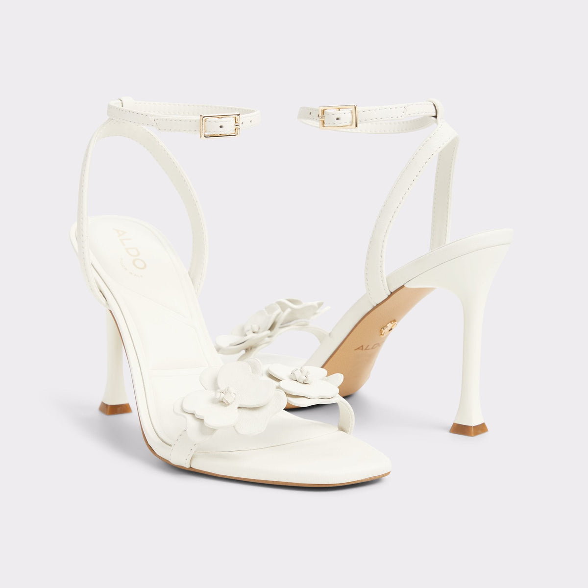 Daisylily White/Bone Women's Heeled sandals - Strappy heeled sandal, Stiletto heel | Aldo