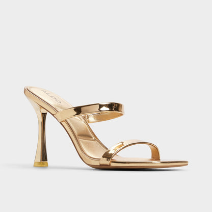 Evalyn in Gold - Strappy heeled sandal, Stiletto heel | Aldo