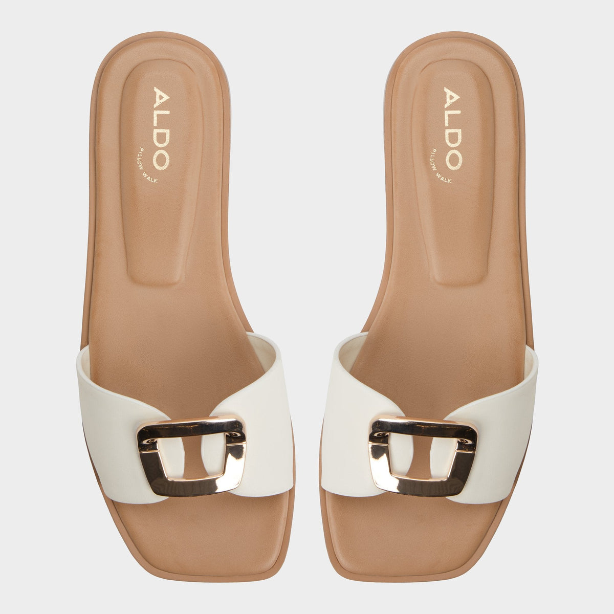 Tidella White Women's Flats - Slide sandal | Aldo