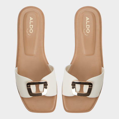 Tidella White Women's Flats - Slide sandal | Aldo