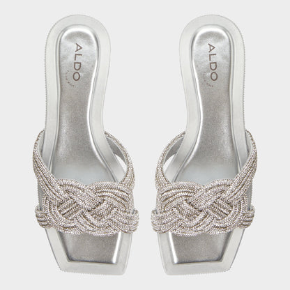Karlina Silver Women's Iridescent metallics - Slide sandal | Aldo