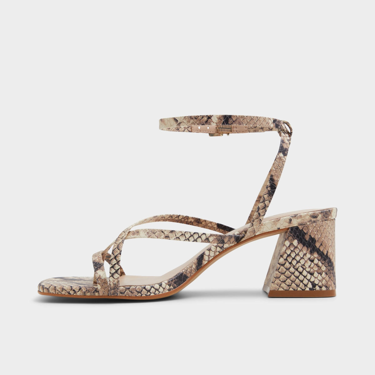 Adrauder in Brown Overflow 13801090 - Strappy block heeled sandal, Block heel | Aldo
