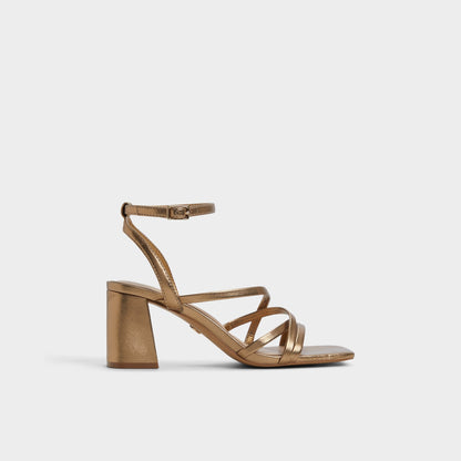 Esther Gold Women's Block heels - Strappy heeled sandal, Block heel | Aldo