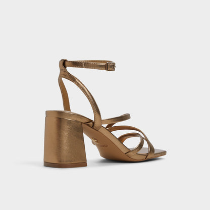 Esther Gold Women's Block heels - Strappy heeled sandal, Block heel | Aldo