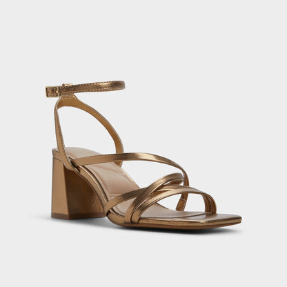 Esther Gold Women's Block heels - Strappy heeled sandal, Block heel | Aldo