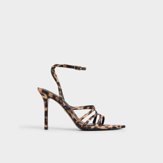 Solania Brown Multi Women's Strappy sandals - Strappy heeled sandal, Stiletto heel | Aldo
