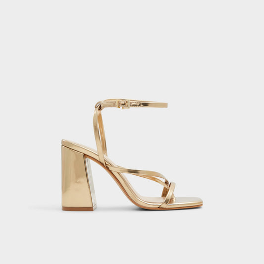 Laurader Gold Women's Block heels - Strappy heeled sandal, Block heel | Aldo