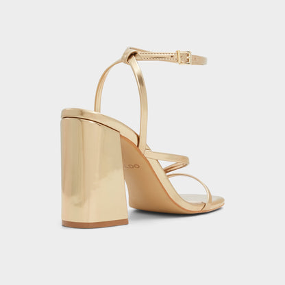 Laurader Gold Women's Block heels - Strappy heeled sandal, Block heel | Aldo