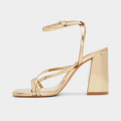 Laurader Gold Women's Block heels - Strappy heeled sandal, Block heel | Aldo