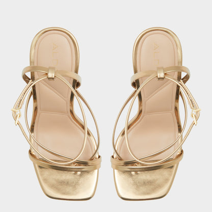 Laurader Gold Women's Block heels - Strappy heeled sandal, Block heel | Aldo