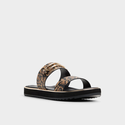 Lagoon Brown Multi Women's Flats - Strappy flat sandal, Footbed sandal | Aldo