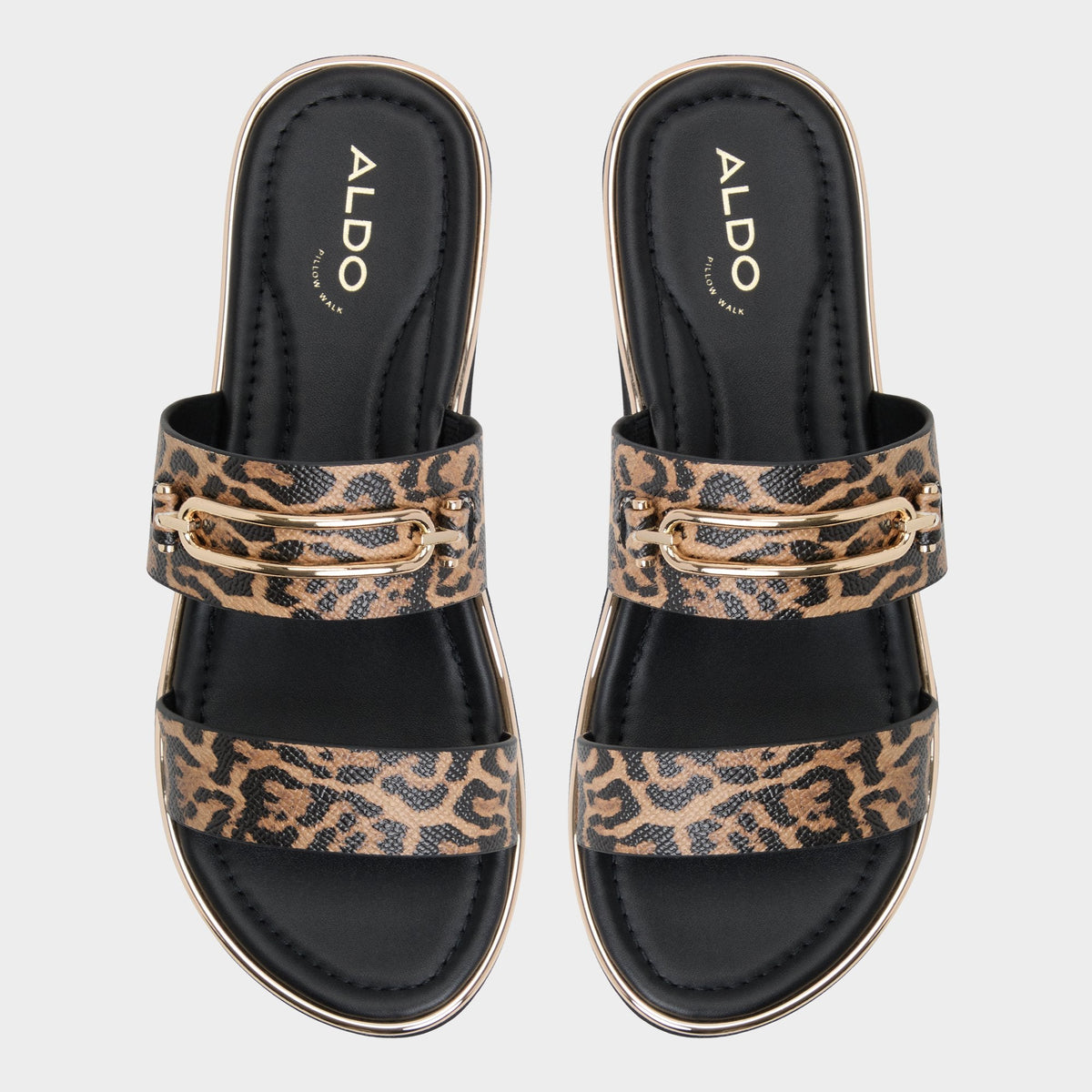 Lagoon Brown Multi Women's Flats - Strappy flat sandal, Footbed sandal | Aldo