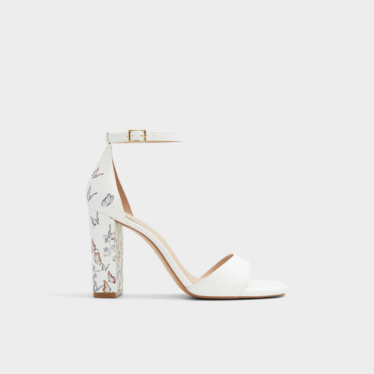 Enaegyn White Multi Women's Strappy sandals - Strappy heeled sandal, Block heel | Aldo