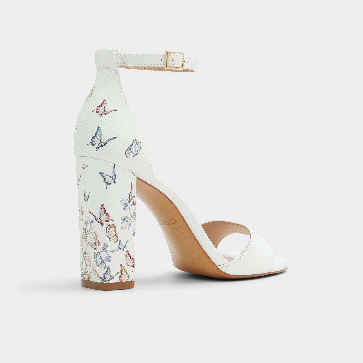 Enaegyn White Multi Women's Strappy sandals - Strappy heeled sandal, Block heel | Aldo
