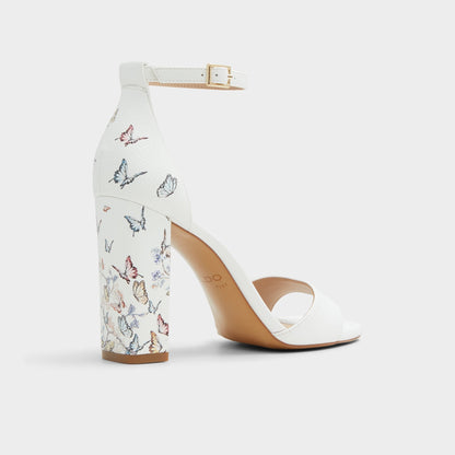 Enaegyn White Multi Women's Strappy sandals - Strappy heeled sandal, Block heel | Aldo