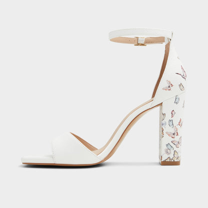 Enaegyn White Multi Women's Strappy sandals - Strappy heeled sandal, Block heel | Aldo