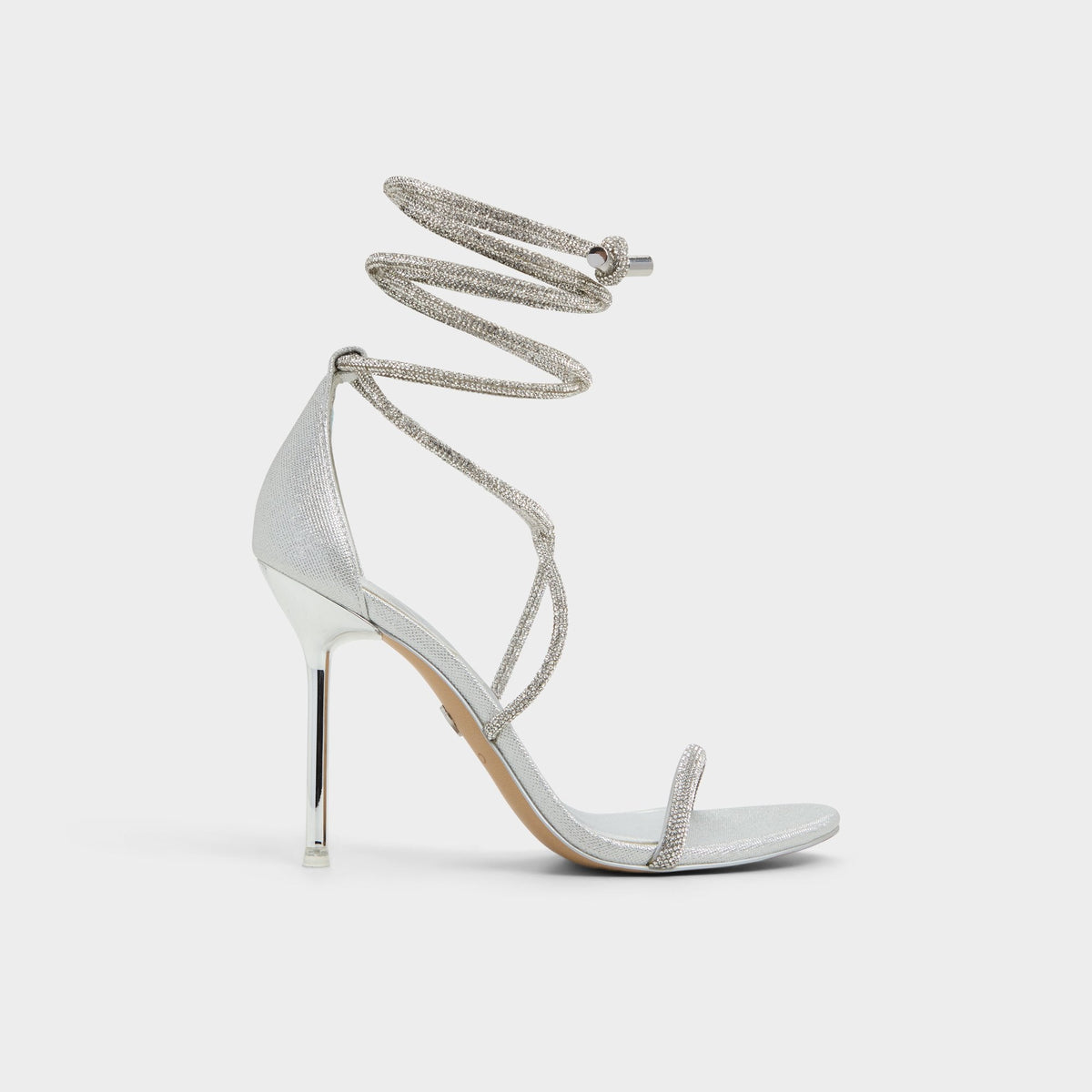 Caladonia Silver Women's Iridescent metallics - Strappy heeled sandal, Stiletto heel | Aldo