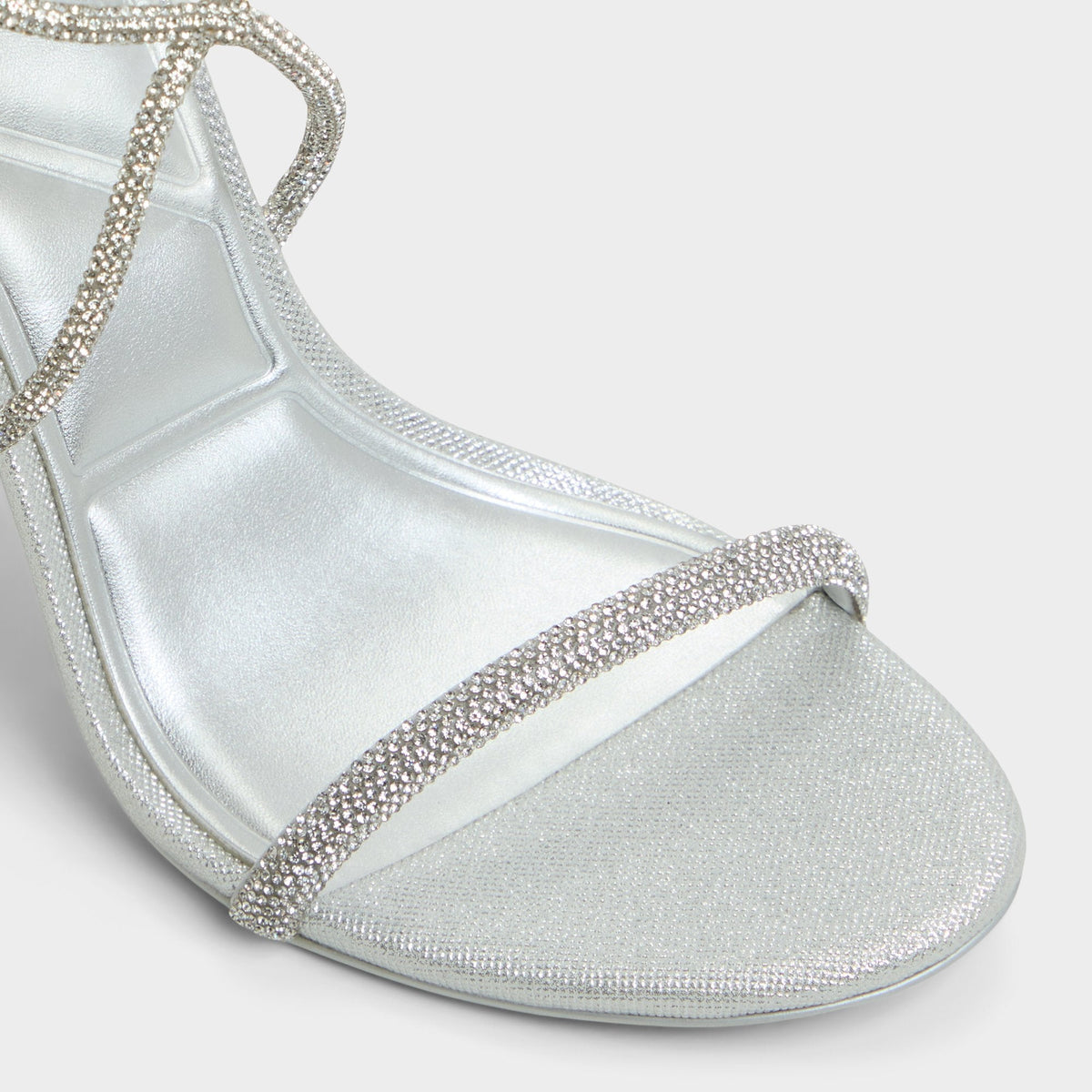 Caladonia Silver Women's Iridescent metallics - Strappy heeled sandal, Stiletto heel | Aldo