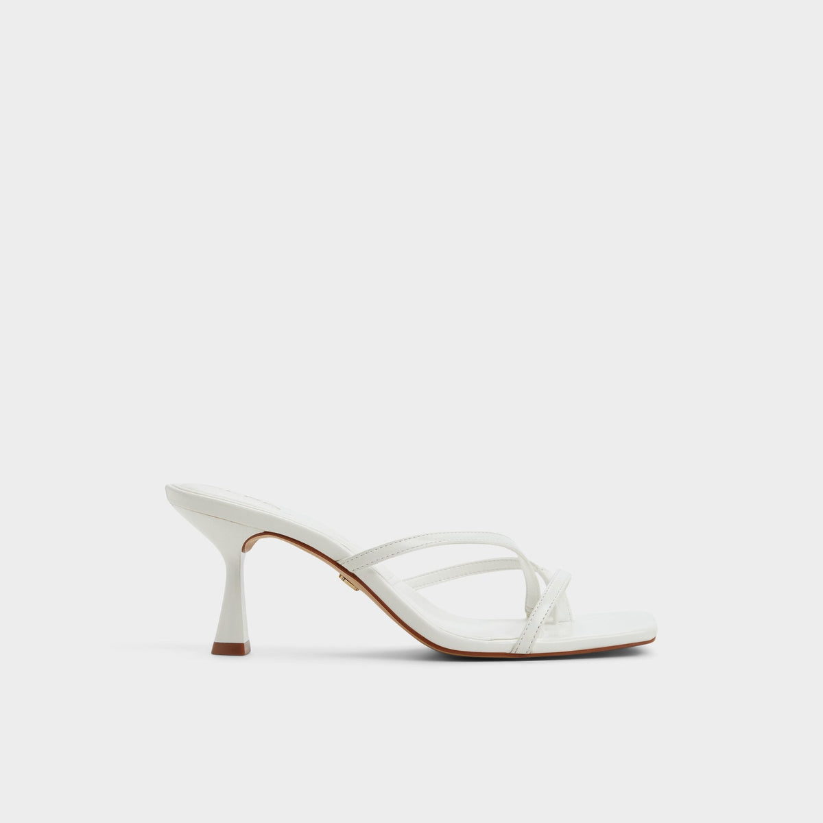 Calypsa White Women's Heeled mules - Strappy heeled sandal, Block heel | Aldo