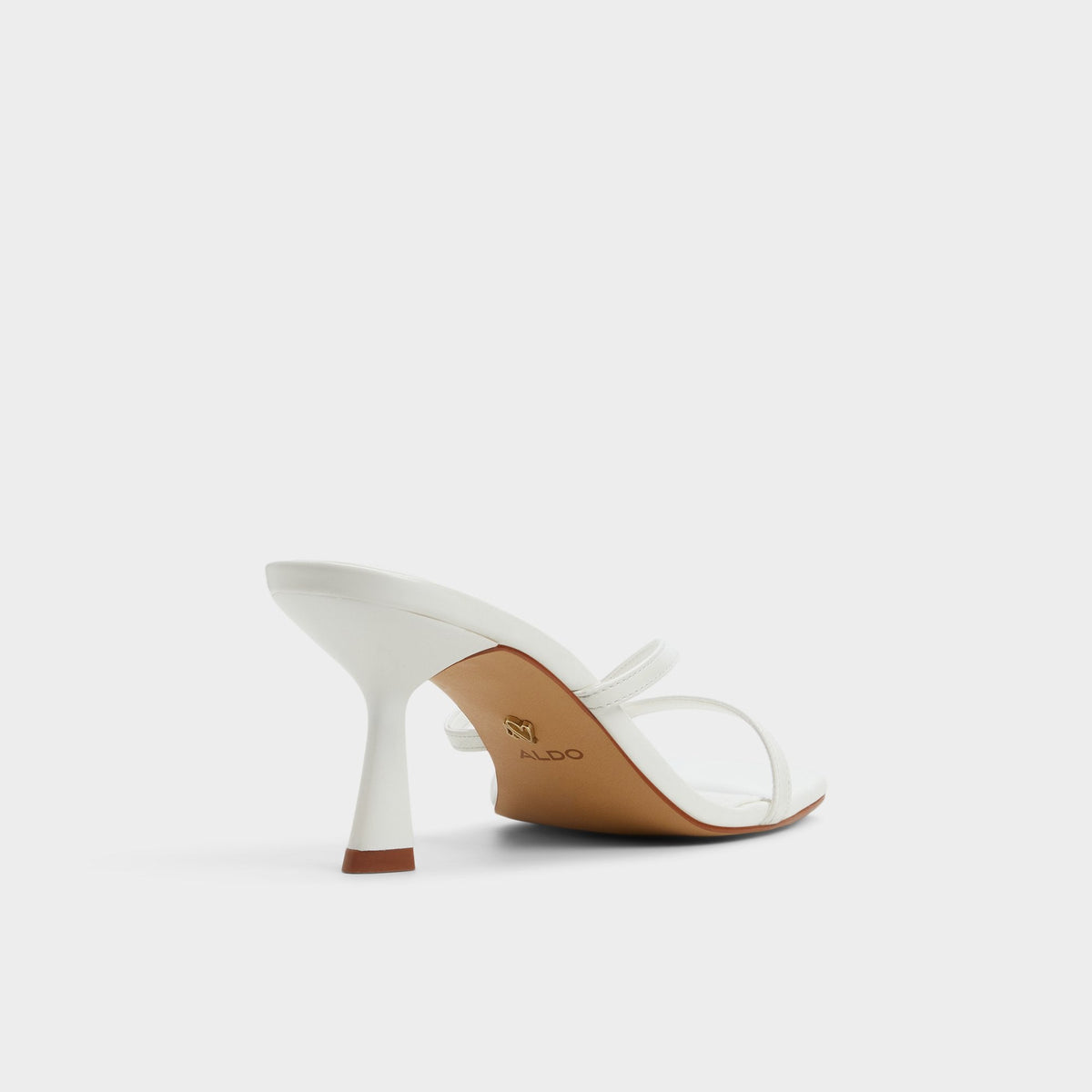 Calypsa White Women's Heeled mules - Strappy heeled sandal, Block heel | Aldo