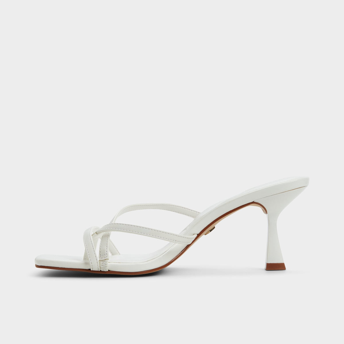 Calypsa White Women's Heeled mules - Strappy heeled sandal, Block heel | Aldo