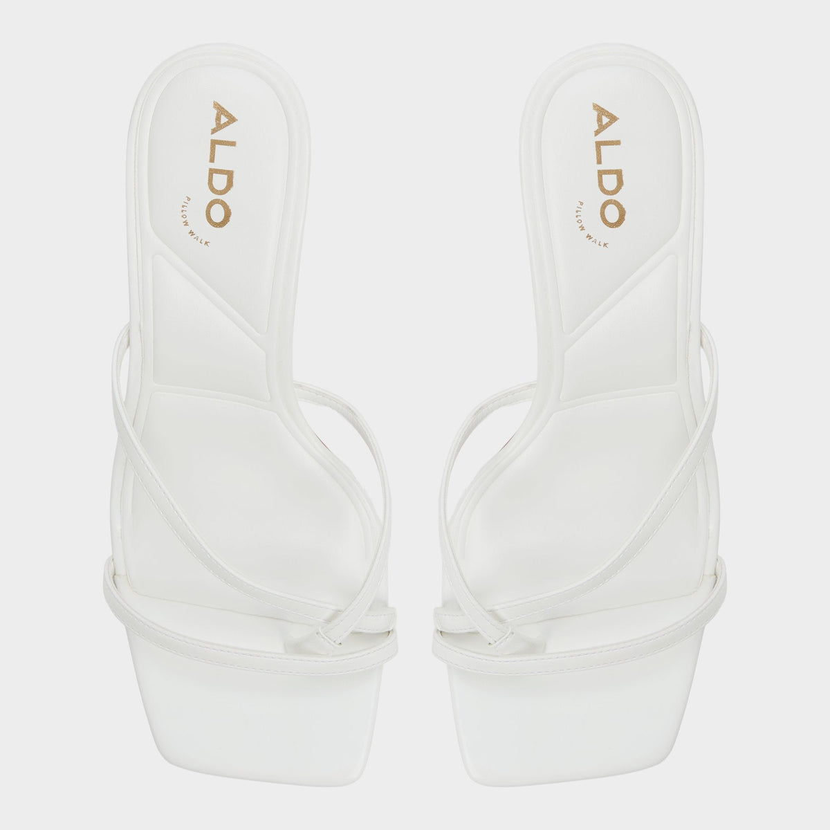 Calypsa White Women's Heeled mules - Strappy heeled sandal, Block heel | Aldo