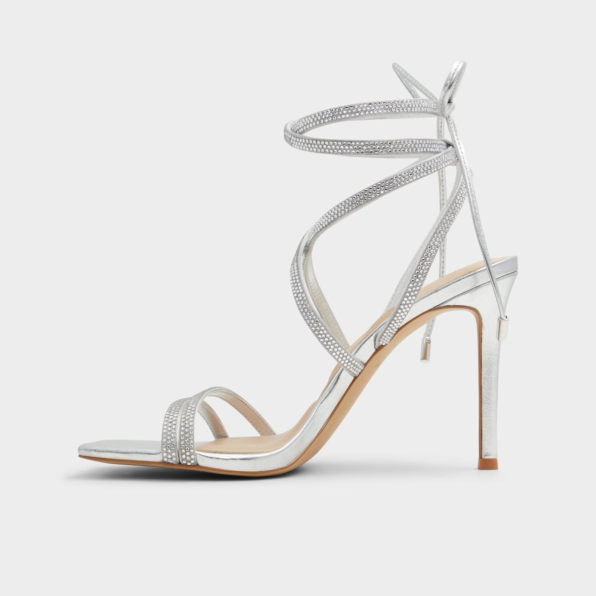 Phaedra in Silver - Strappy stiletto sandal | Aldo