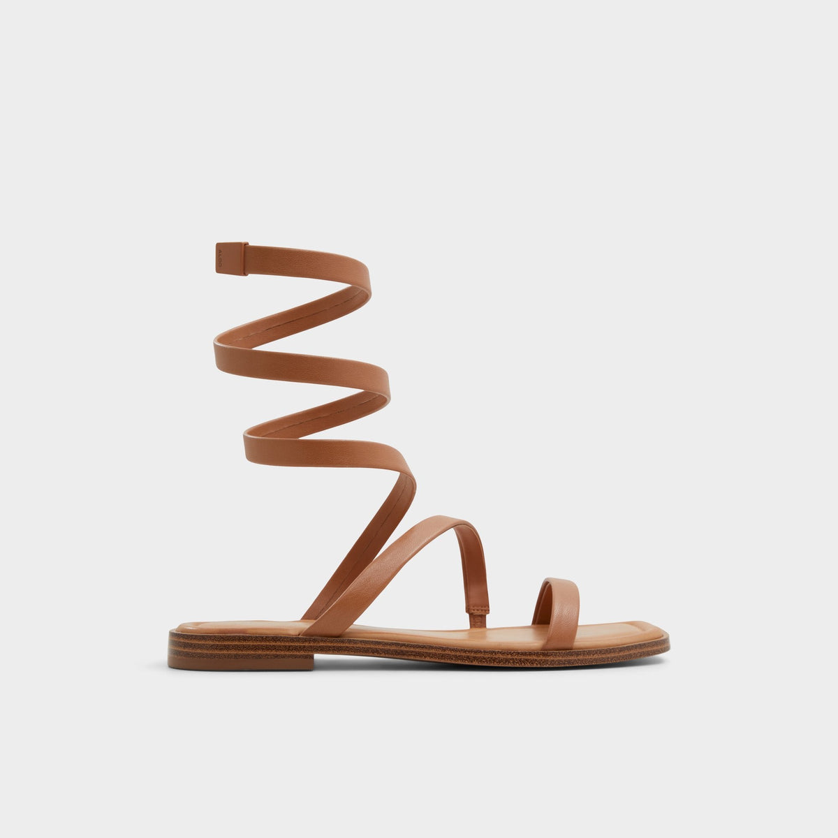 Spinella in Medium Brown - Strappy flat sandal | Aldo
