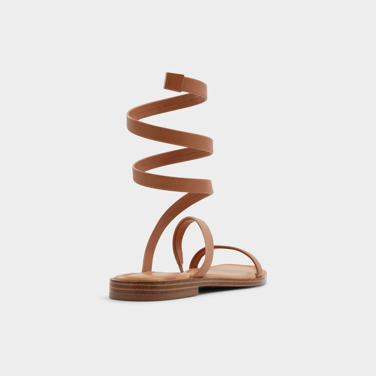 Spinella in Medium Brown - Strappy flat sandal | Aldo
