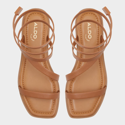 Spinella in Medium Brown - Strappy flat sandal | Aldo