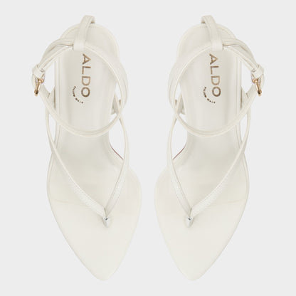Abyfindley White/Bone Women's Strappy sandals - Heeled flip flop | Aldo