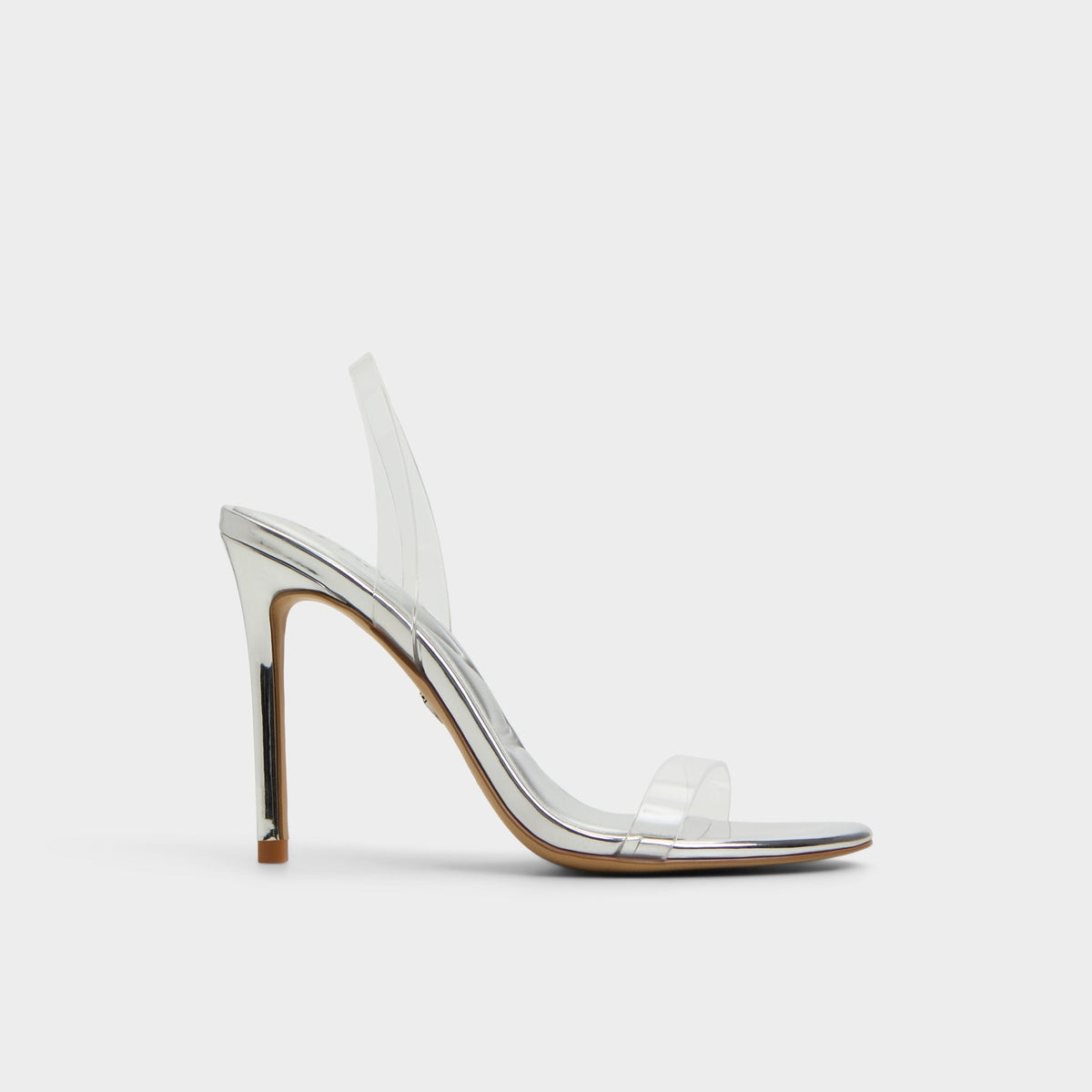 Quinilynn Silver Women's Iridescent metallics - Strappy heeled sandal, Stiletto heel | Aldo