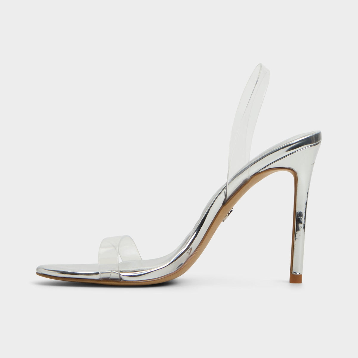 Quinilynn Silver Women's Iridescent metallics - Strappy heeled sandal, Stiletto heel | Aldo