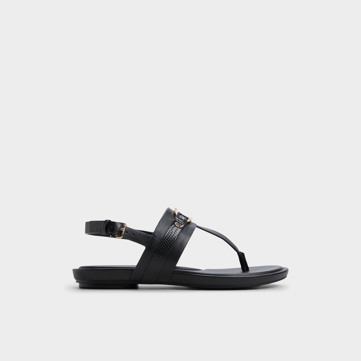 Taylen Black Women's Footbed sandals - T-strap sandal | Aldo