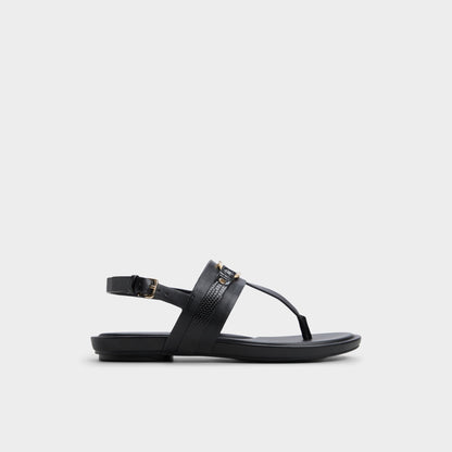 Taylen Black Women's Footbed sandals - T-strap sandal | Aldo