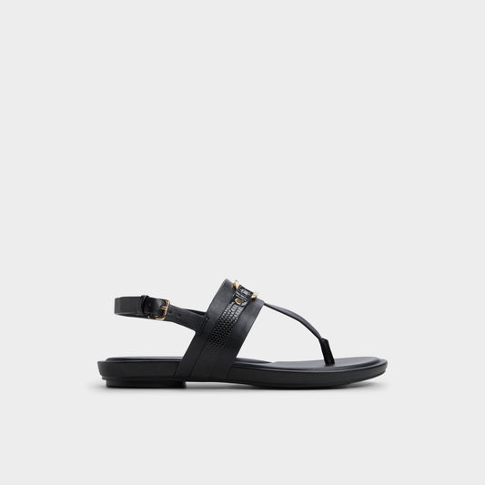 Taylen Black Women's Footbed sandals - T-strap sandal | Aldo