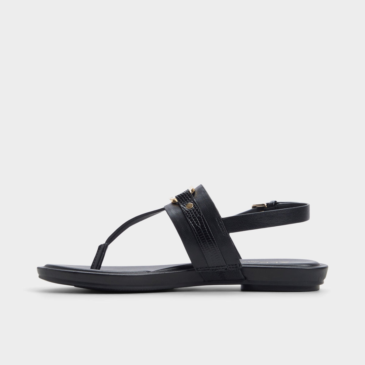 Taylen Black Women's Footbed sandals - T-strap sandal | Aldo