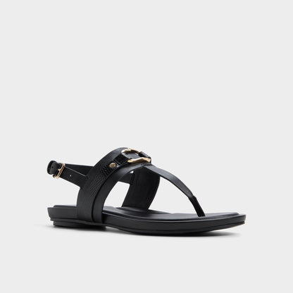 Taylen Black Women's Footbed sandals - T-strap sandal | Aldo