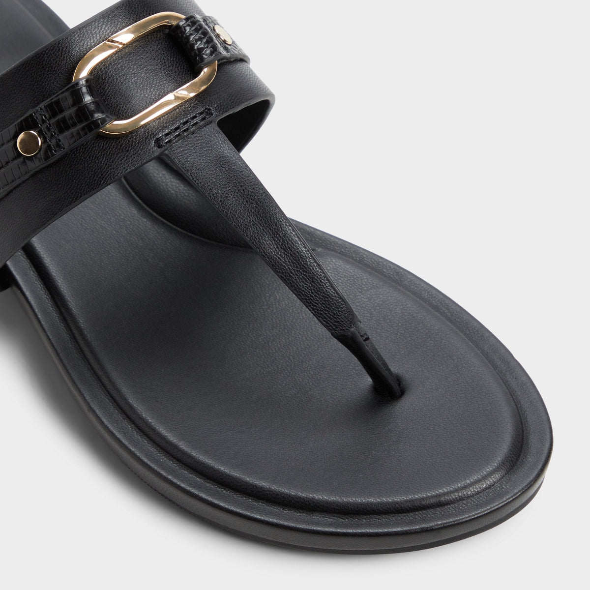 Taylen Black Women's Footbed sandals - T-strap sandal | Aldo
