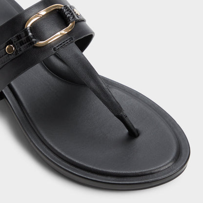 Taylen Black Women's Footbed sandals - T-strap sandal | Aldo
