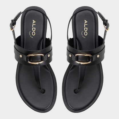 Taylen Black Women's Footbed sandals - T-strap sandal | Aldo