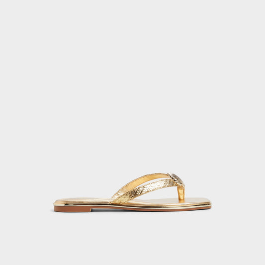Conchiglia Gold Women's Flats - Flip flop | Aldo