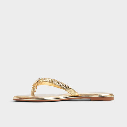 Conchiglia Gold Women's Flats - Flip flop | Aldo